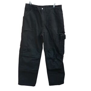 Blaklader Bantam Work Pants Mens 38x30 Black Cotton Canvas Double Knee‎ Utility